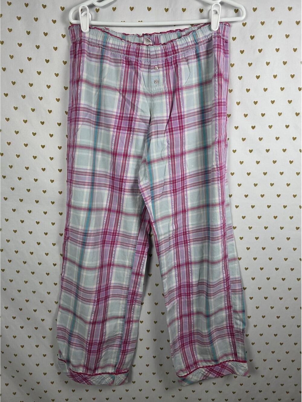 Victorias Secret Vintage y2k Plaid SMALL cotton Pajama Sleep Pants Bottoms